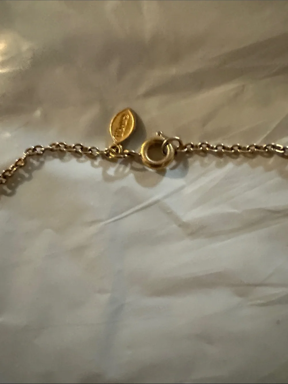 Avon Vintage Gold-Tone Necklace with Blue, Yellow & Pink Heart Charms